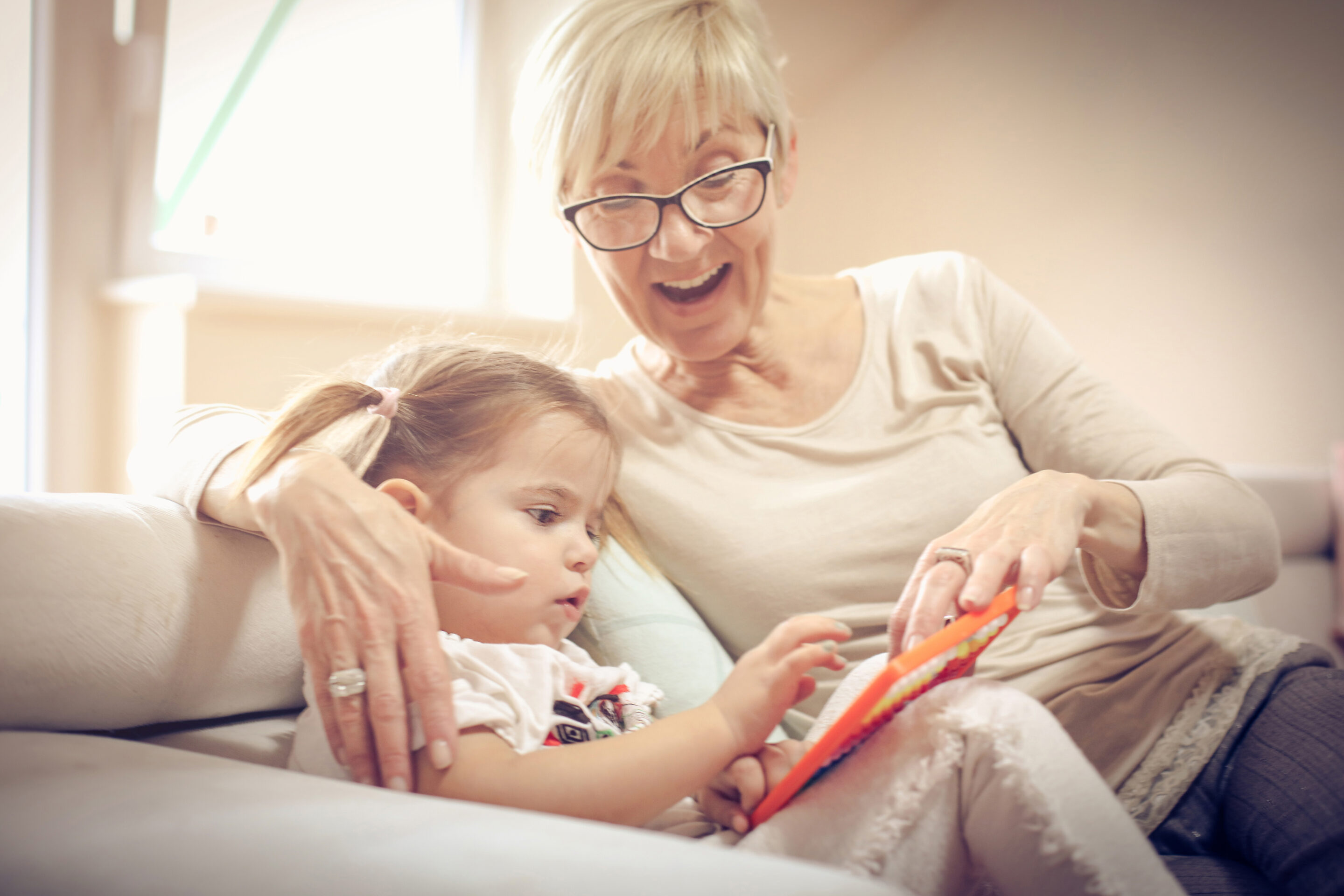Lady and child playing