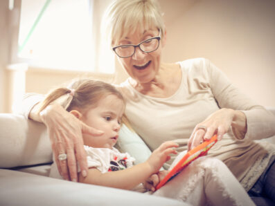 Lady and child playing